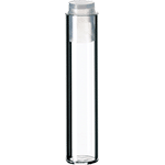 Flacon type shell 1 ml, 35 x 7,8 mm, verre transparent avec bouchon en PE transparent ref 08040009