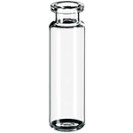 Flacon à sertir 20 ml 75,5 x 22,5 mm verre transparent Fond HS et col DIN ref 200422